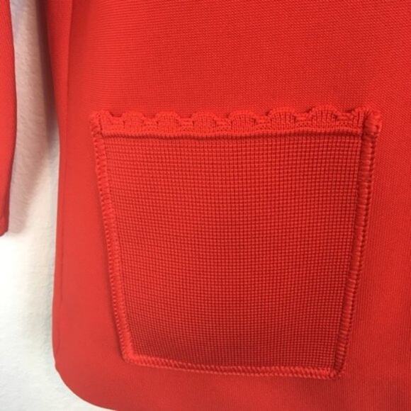 Hedy Knits Cardigan Librarian Jacket Womens Vintage 3/4 Sleeve Red Orange XL - Picture 8 of 14